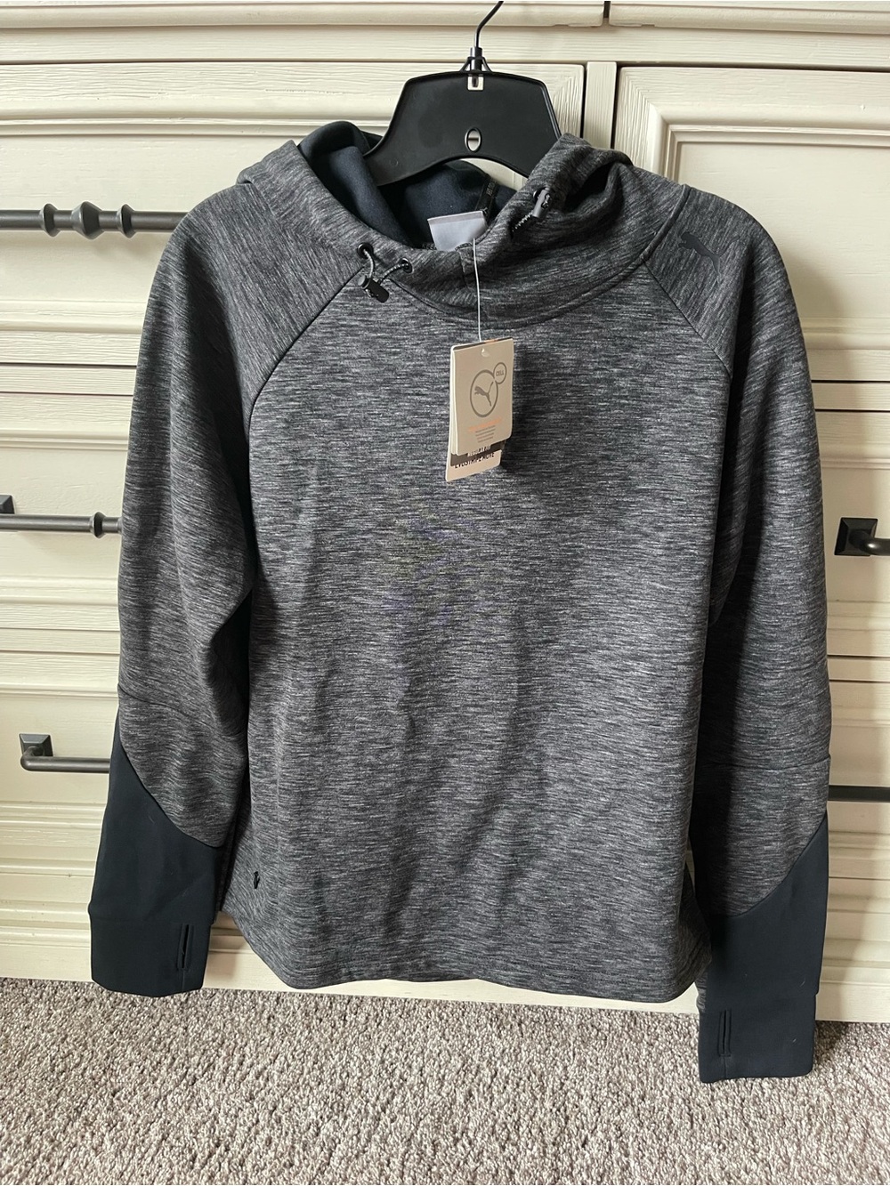 Puma evostripe hoodie black heather size large